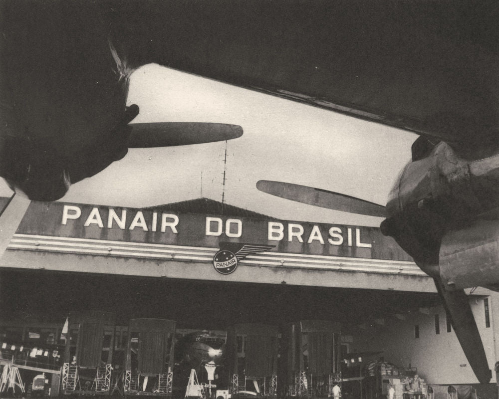 BRAZIL. Rio de Janeiro. L'Aéroport Airport 1951 old vintage print picture